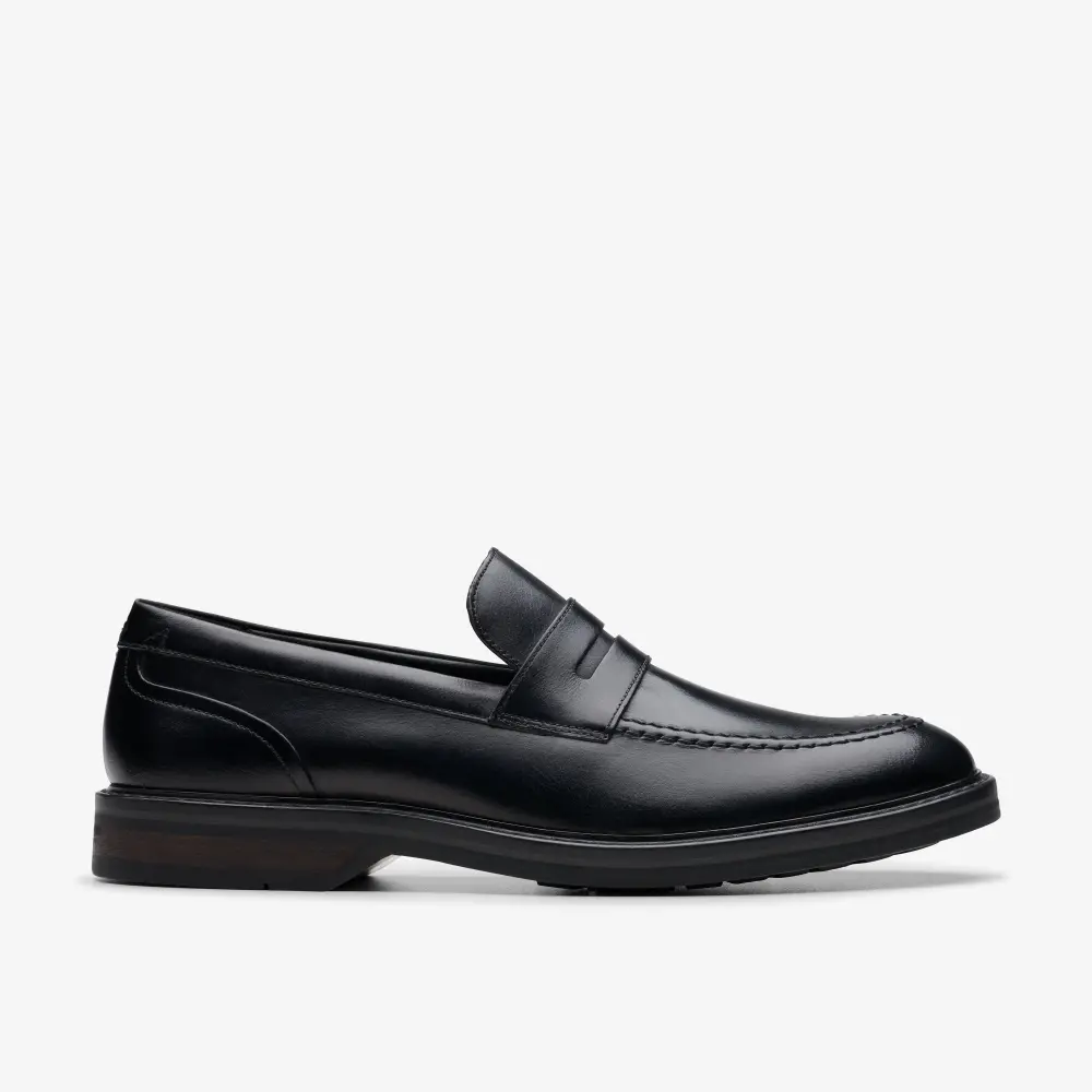 Aldwin Step Herren-Loafer aus schwarzem Leder online