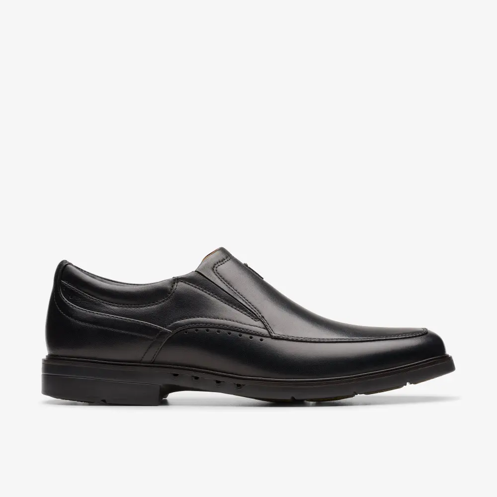 Clarks Herren Un Kendric Go Schwarze Leder-Loafer Schuhe online