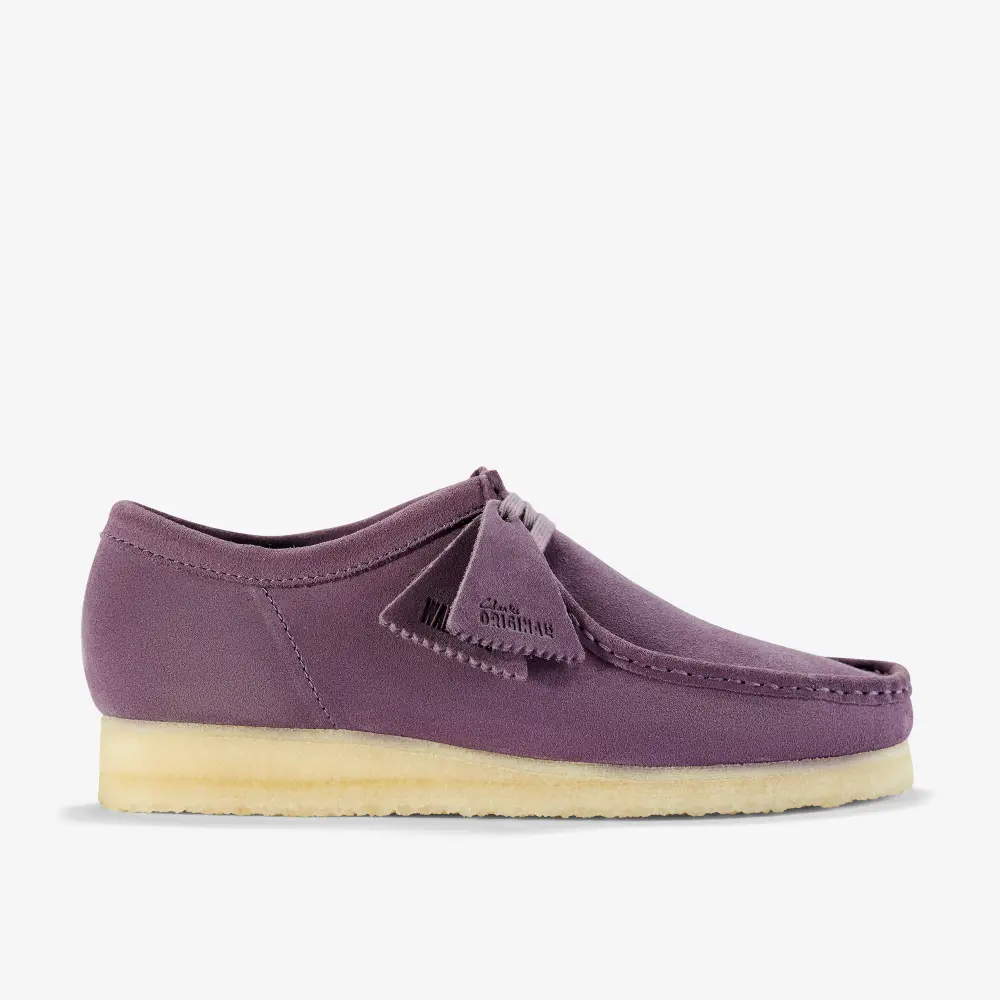 Clarks Herren-Wallabee-Wildlederschuhe in Pflaumenfarbe online