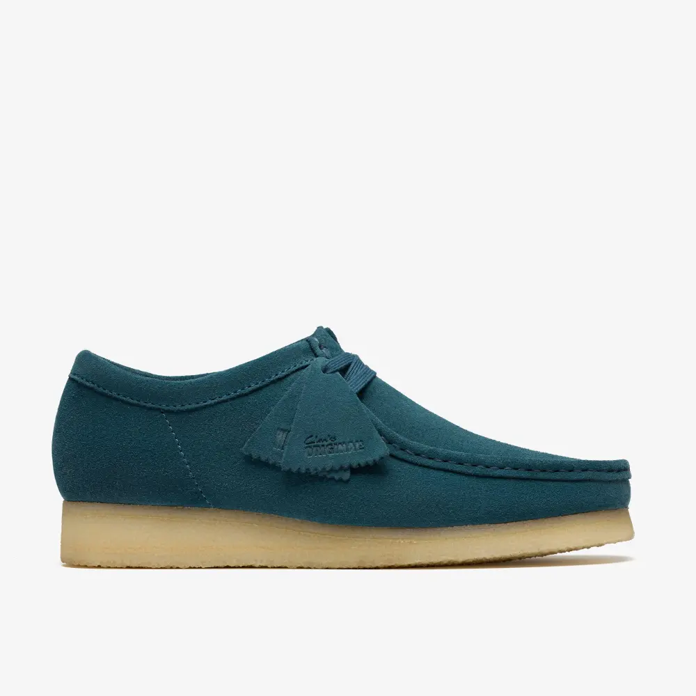 Clarks Wallabee Herrenschuhe aus mittelblauem Wildleder online