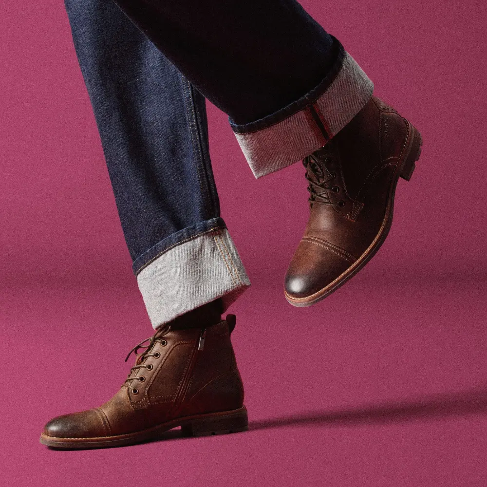 Emmet Herrenstiefel mit Reißverschluss, braun, Used-Look online