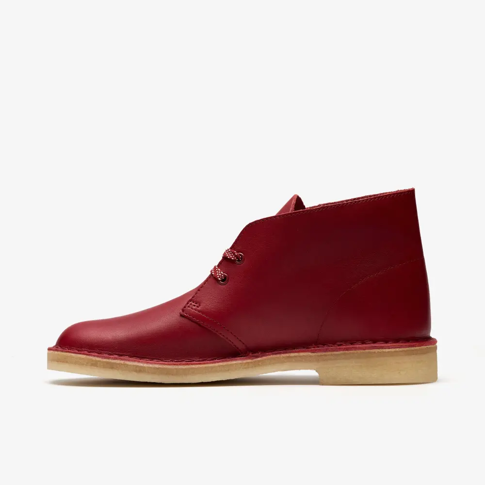 Herren-Desert-Boot aus dunkelrotem Leder online