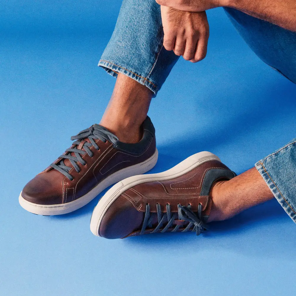 Mapstone Lace Herren-Sneaker aus mahagonifarbenem Leder online