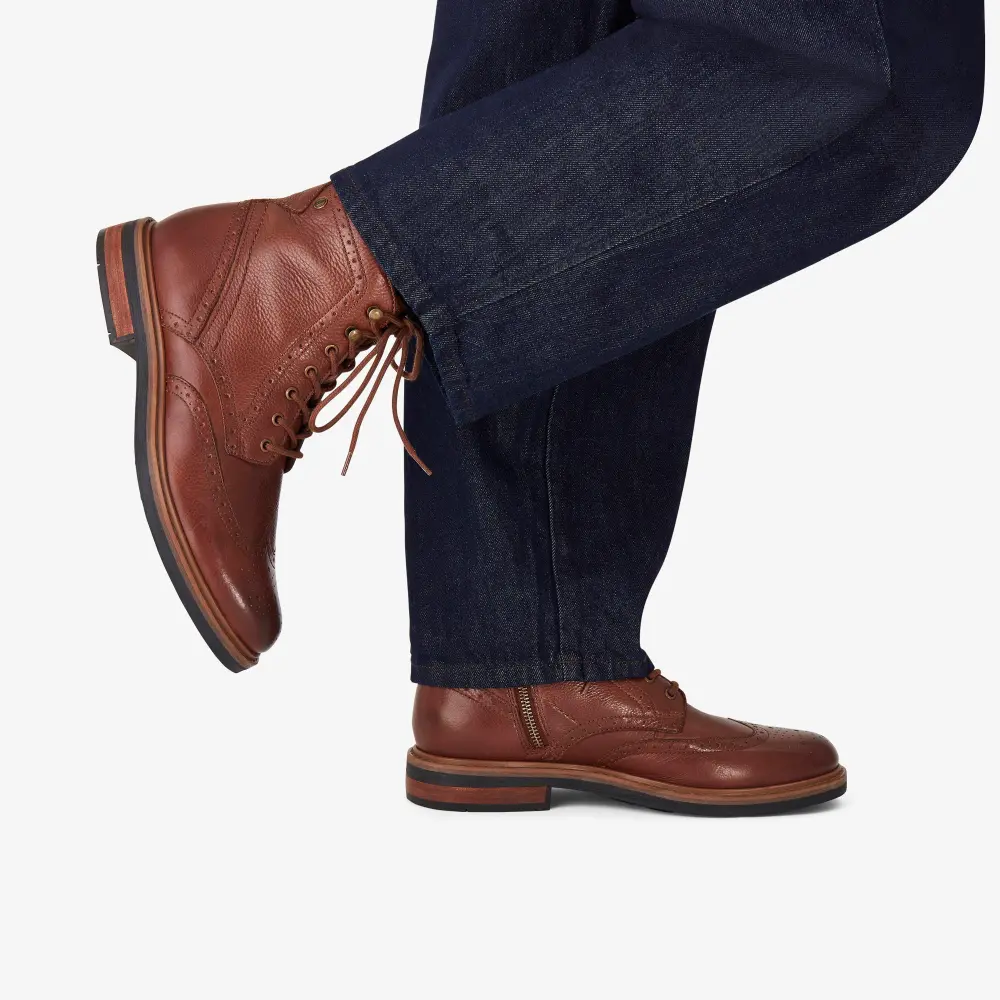 Newford Herren-Schnürstiefel, mittelbraunes Leder online