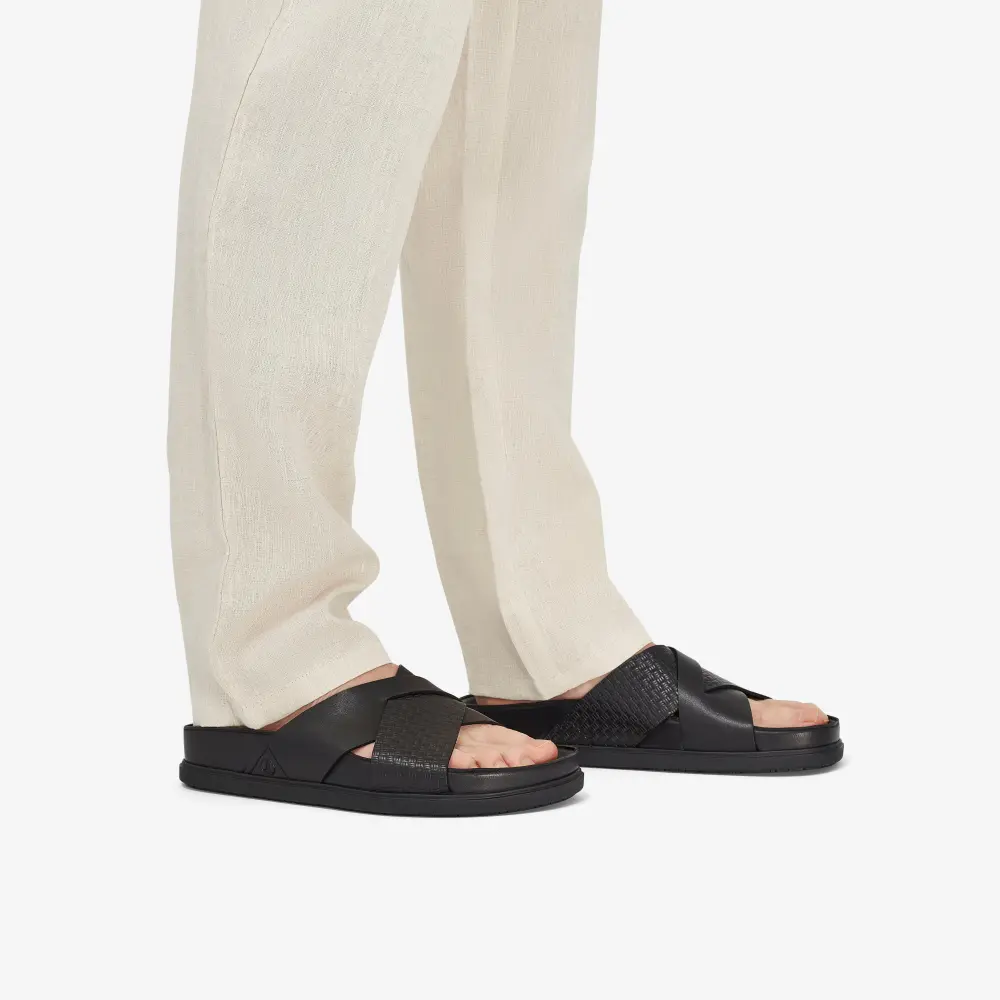 Torford Cross Herren-Sandalen aus schwarzem Leder online