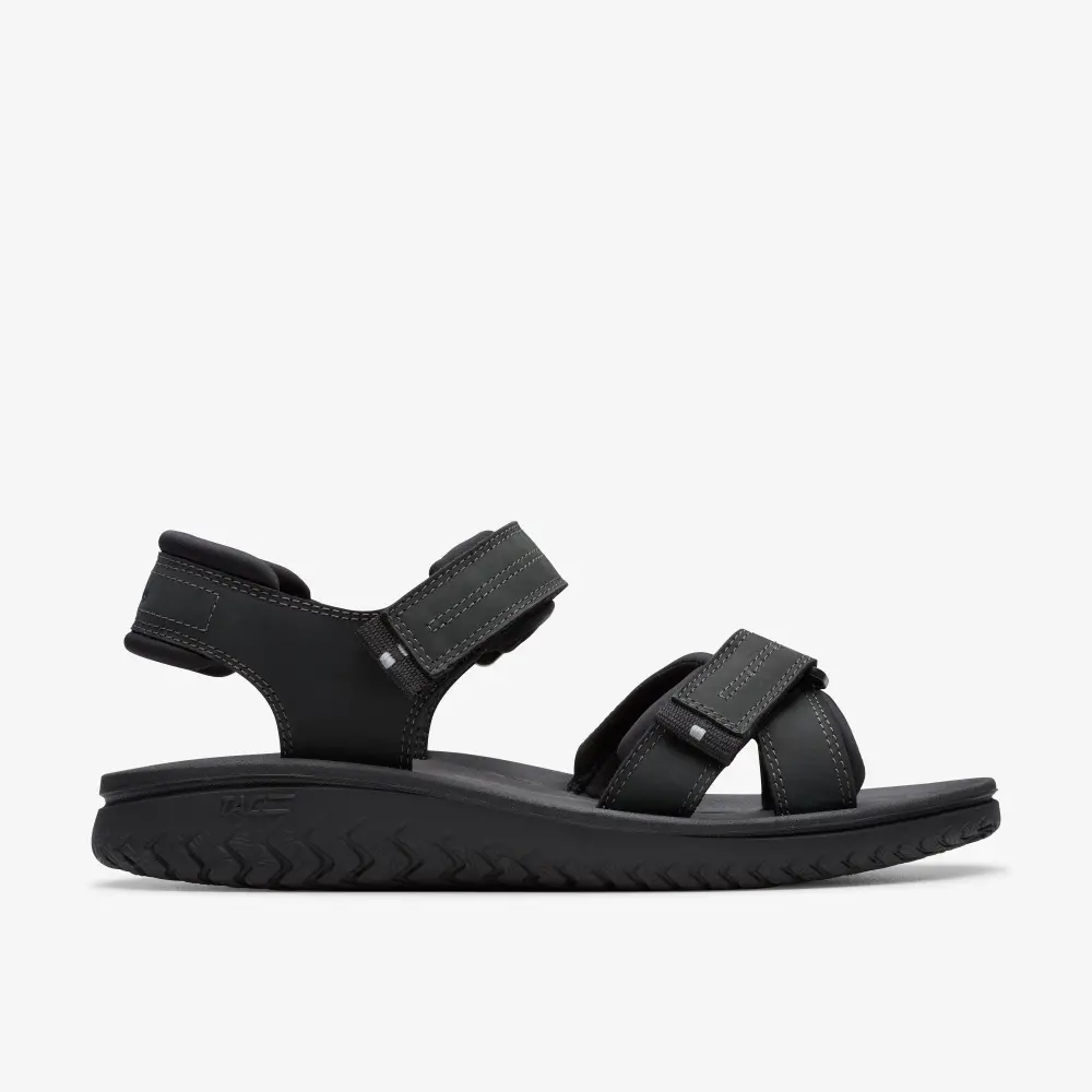 Wesley Shore Herren-Sandalen aus schwarzem Leder online