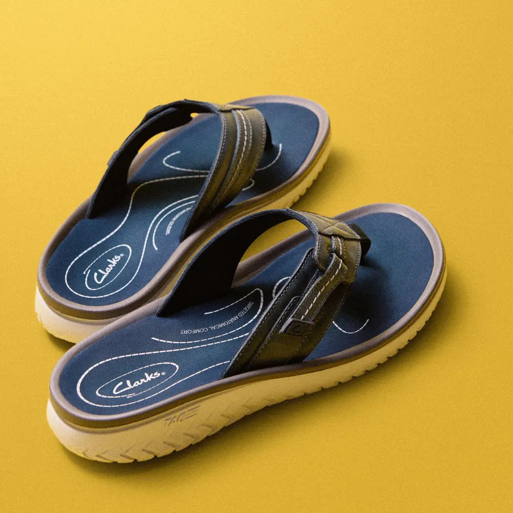 Wesley Sun Herren-Flip-Flops aus marineblauem Leder online