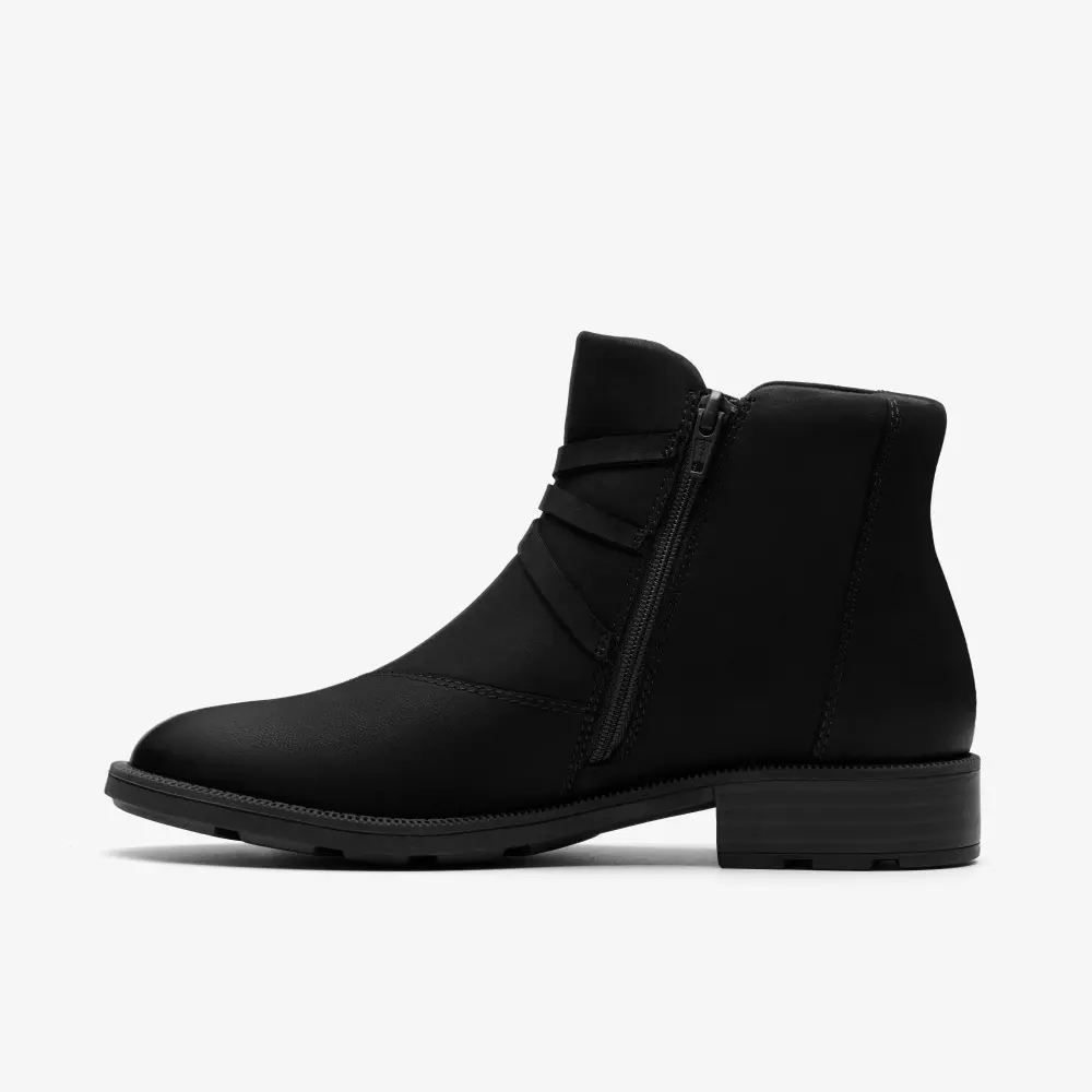 Adalynn Faye Damen-Ankle-Boots aus schwarzem Nubukleder online