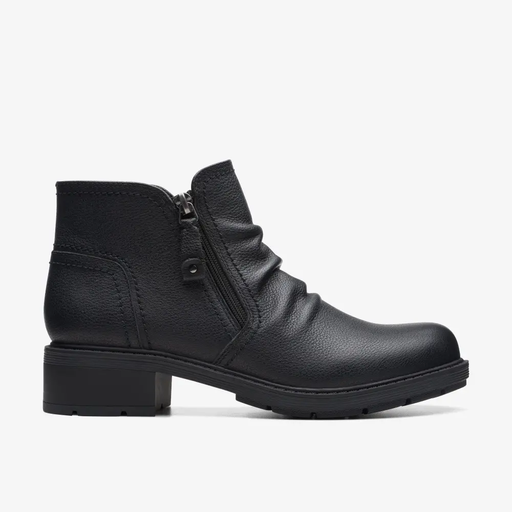 Damen-Ankle-Boots aus schwarzem Leder von Hearth Dove online