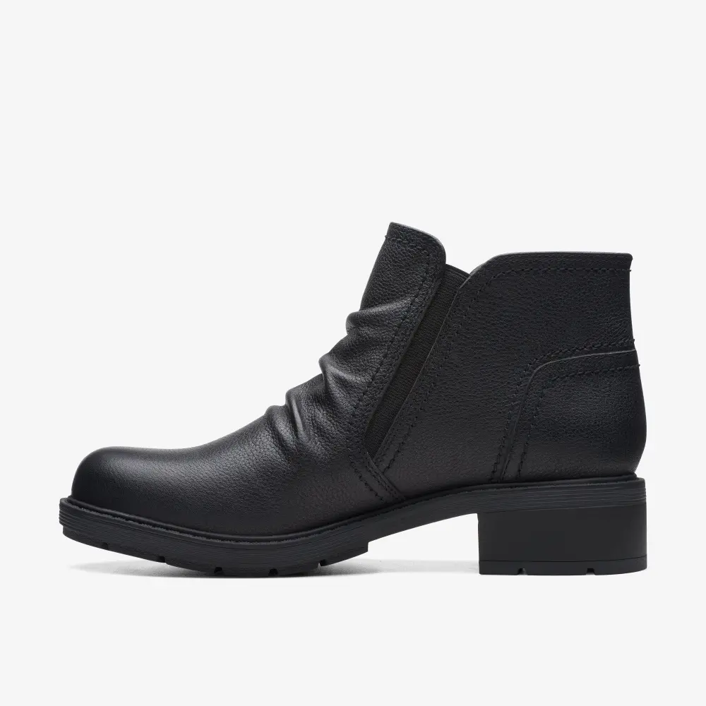 Damen-Ankle-Boots aus schwarzem Leder von Hearth Dove online