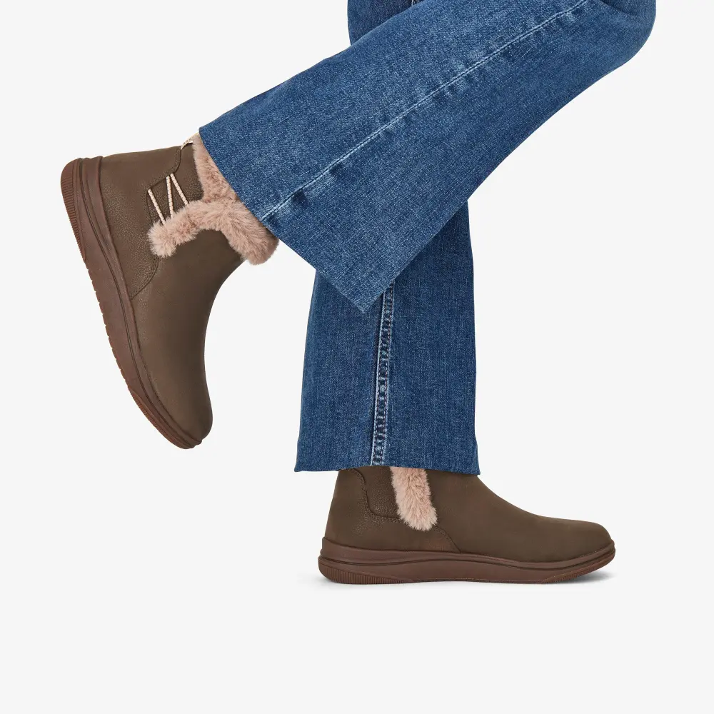 Damen Breeze Pelz-Ankle-Boots in Dunkelolivgrün online