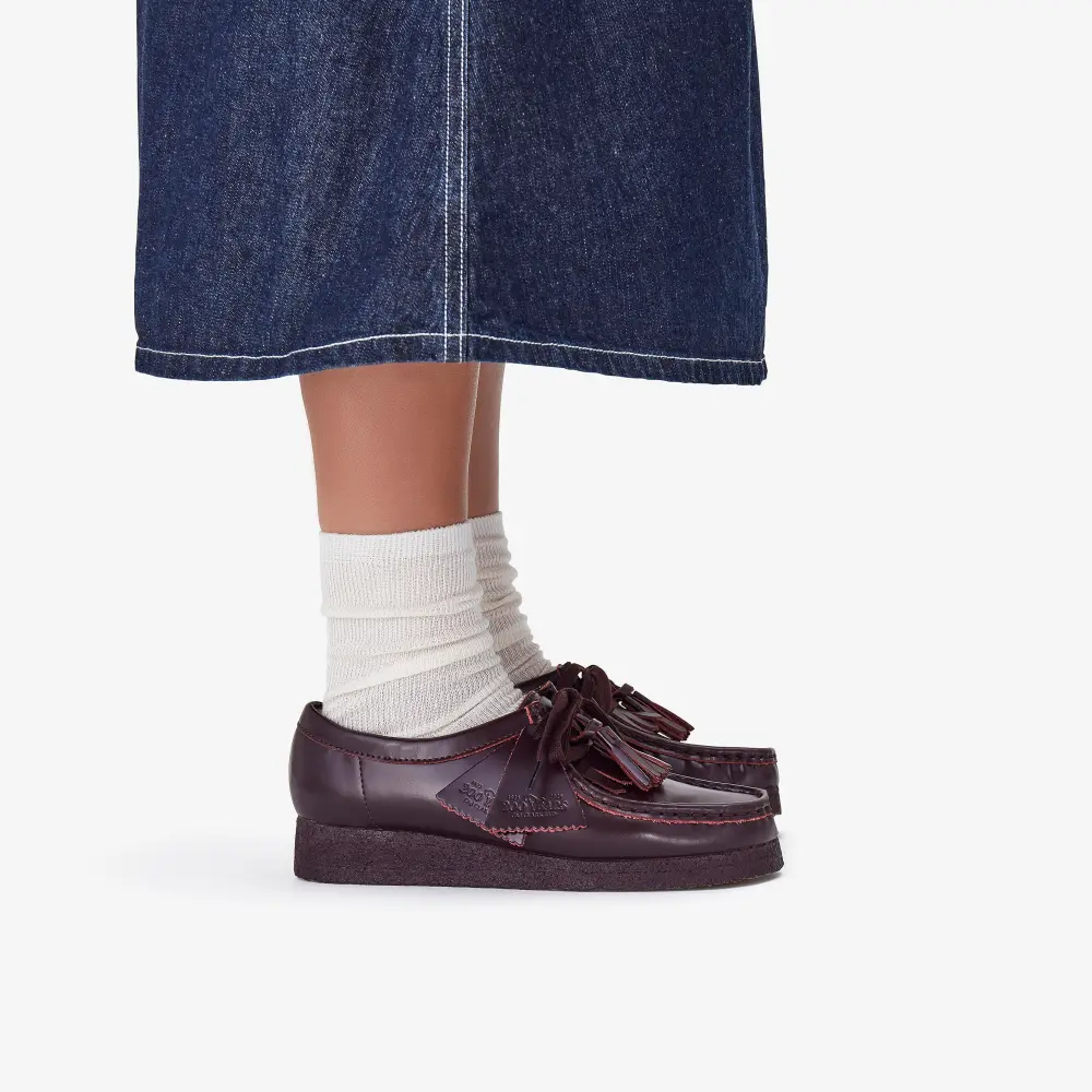 Damen-Wallabees aus lila-traubenfarbenem Leder online