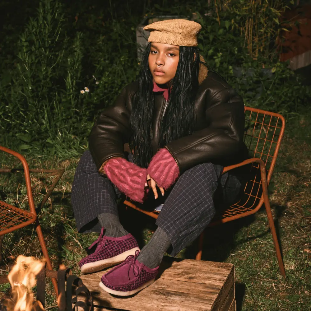 Damen-Wallabees aus lila Tweed online