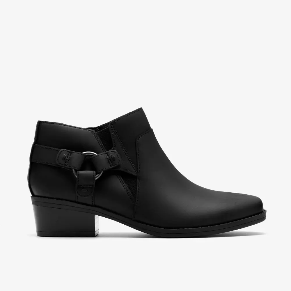 Danyelle Gema Damen-Ankle-Boots aus schwarzem, geöltem Leder online