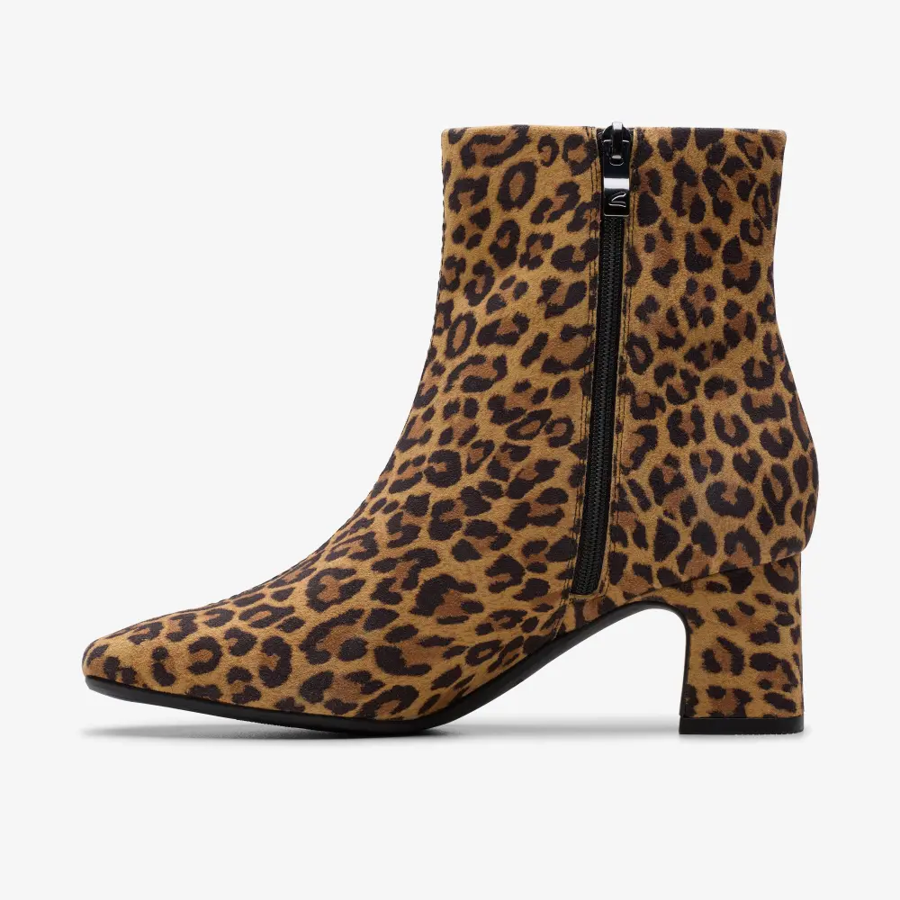 Fernie Damen-Ankle-Boots mit Reißverschluss und Leopardenmuster aus Wildleder online