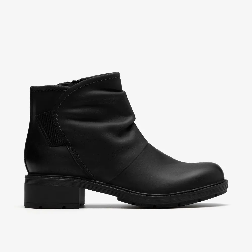 Hearth Sofia Damen-Ankle-Boots aus schwarzem Leder online
