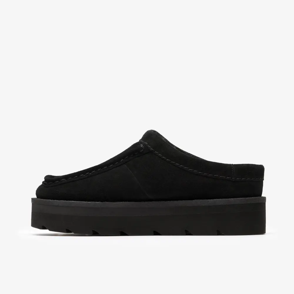 Meare Damen-Mules. Schwarze Wildleder-Wallabees mit warmem Futter. online