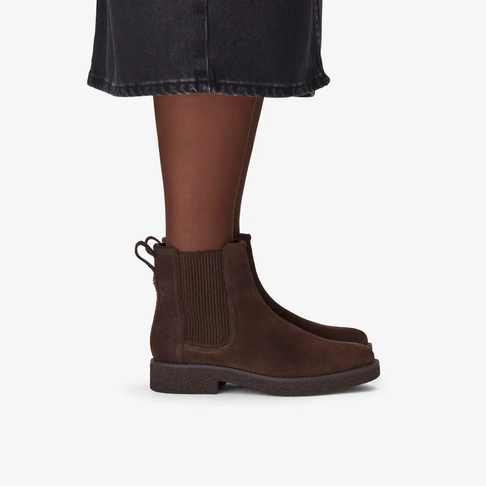 Nella Top Chelsea Boots für Damen, dunkelbraunes Wildleder online