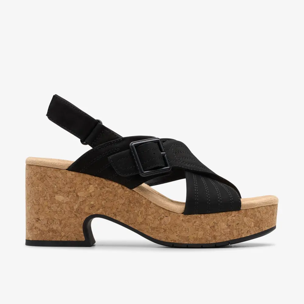 Nerisa West Wedges aus schwarzem Nubukleder für Damen online
