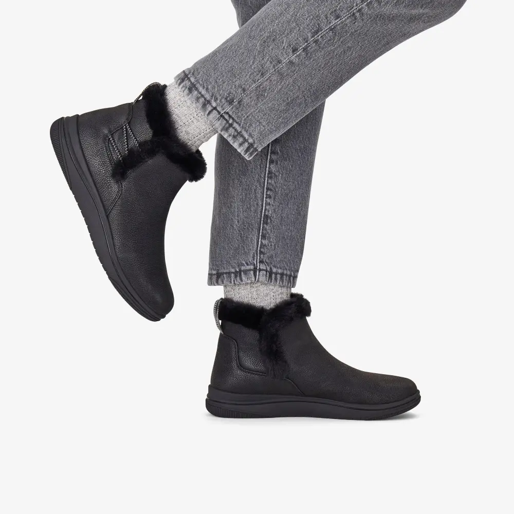 Schwarze Breeze-Ankle-Boots aus Fell für Damen online