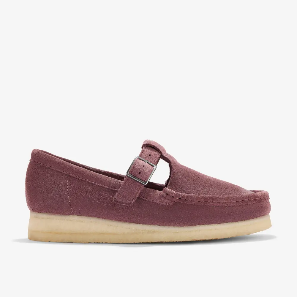 Wallabee T-Bar Damenschuhe aus rosabraunem Wildleder online